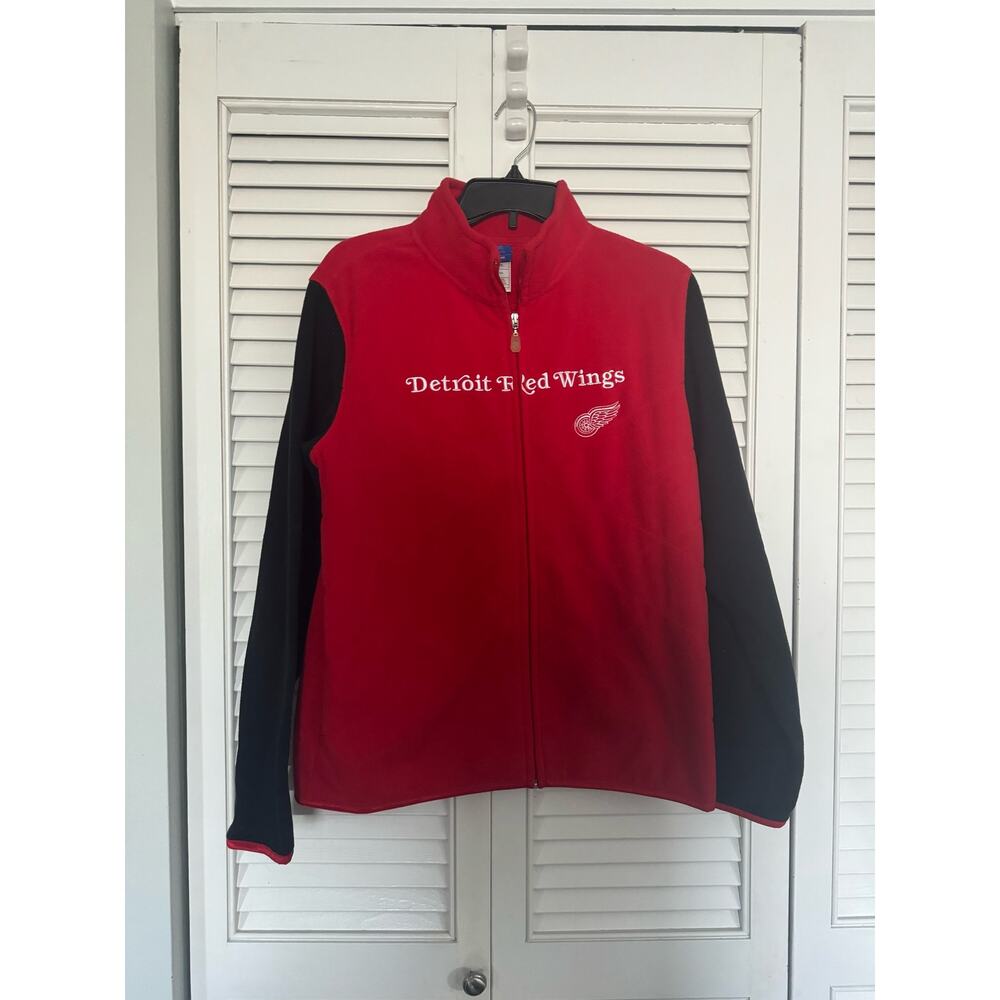 Reebok Detroit Red Wings Full Zip Fleece Sweatshirt Sz: Large